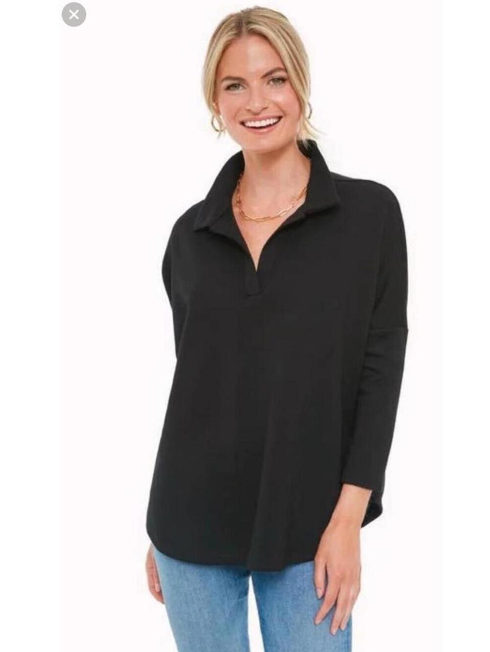 Tuckernuck Pomander Place Black Polo SweatShirt Size M/L
